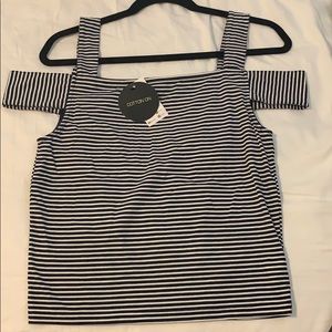 Cotton On Stripes Off Shoulder With Strap Top